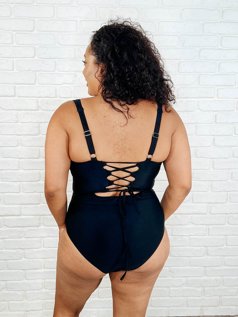 Barcelona Lace Up Swimsuit - Maple Row Boutique