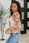 Barely Behaving Floral Print Layering Top in Coral - Maple Row Boutique