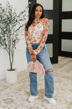 Barely Behaving Floral Print Layering Top in Coral - Maple Row Boutique