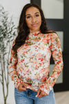 Barely Behaving Floral Print Layering Top in Coral - Maple Row Boutique