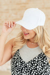 Basic Babe Ball Cap in White - Maple Row Boutique 