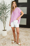 Basic Fade V-Neck Acid Wash Top in Mauve - Maple Row Boutique