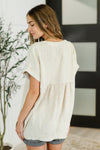 Basic Fade V-Neck Acid Wash Top in Sand Beige - Maple Row Boutique