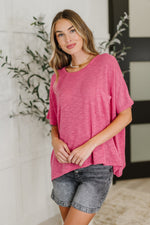 Basically Flowing Dolman Sleeve Top in Hot Pink - Maple Row Boutique
