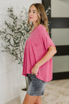 Basically Flowing Dolman Sleeve Top in Hot Pink - Maple Row Boutique
