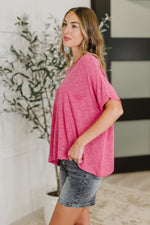 Basically Flowing Dolman Sleeve Top in Hot Pink - Maple Row Boutique