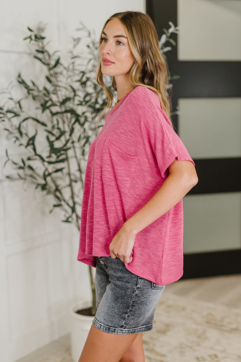 Basically Flowing Dolman Sleeve Top in Hot Pink - Maple Row Boutique