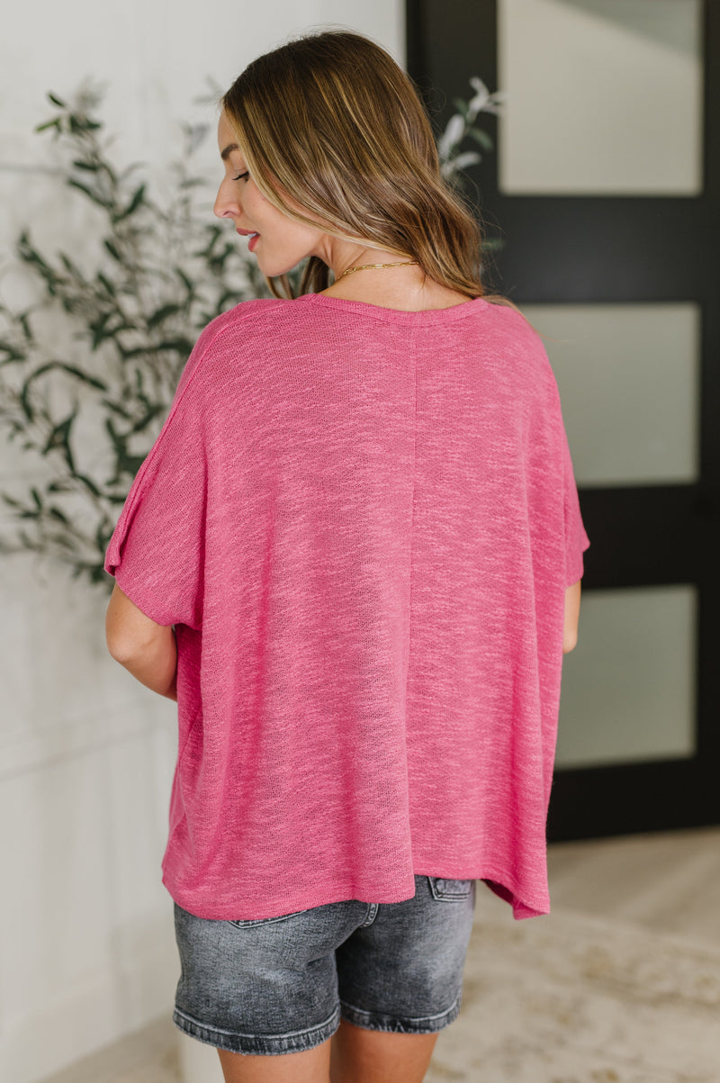 Basically Flowing Dolman Sleeve Top in Hot Pink - Maple Row Boutique
