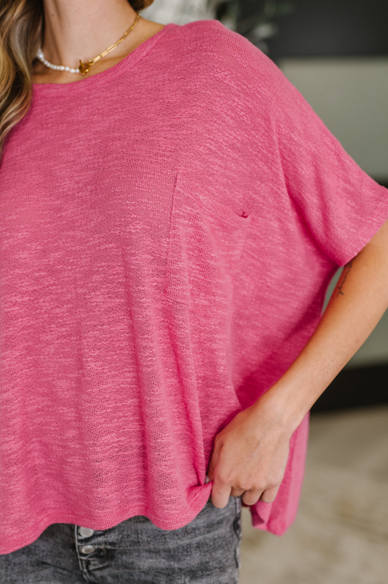Basically Flowing Dolman Sleeve Top in Hot Pink - Maple Row Boutique