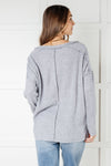 Basically Freezing Brushed Hacci Top in Heather Grey - Maple Row Boutique