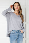 Basically Freezing Brushed Hacci Top in Heather Grey - Maple Row Boutique