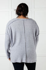 Basically Freezing Brushed Hacci Top in Heather Grey - Maple Row Boutique
