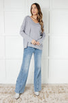 Basically Freezing Brushed Hacci Top in Heather Grey - Maple Row Boutique