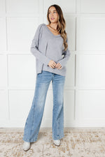 Basically Freezing Brushed Hacci Top in Heather Grey - Maple Row Boutique