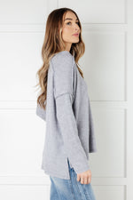Basically Freezing Brushed Hacci Top in Heather Grey - Maple Row Boutique