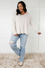 Basically Freezing Brushed Hacci Top in Sand Beige - Maple Row Boutique