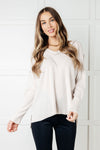Basically Freezing Brushed Hacci Top in Sand Beige - Maple Row Boutique