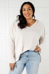 Basically Freezing Brushed Hacci Top in Sand Beige - Maple Row Boutique