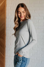Basically Perfect Brushed Microfiber Tee in Light Grey - Maple Row Boutique 