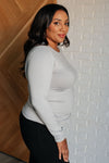 Basically Perfect Brushed Microfiber Tee in Light Grey - Maple Row Boutique 