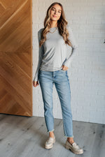 Basically Perfect Brushed Microfiber Tee in Light Grey - Maple Row Boutique 