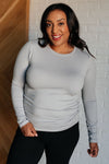 Basically Perfect Brushed Microfiber Tee in Light Grey - Maple Row Boutique 