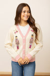 Beige and Pink Nutcracker Sweater - Maple Row Boutique