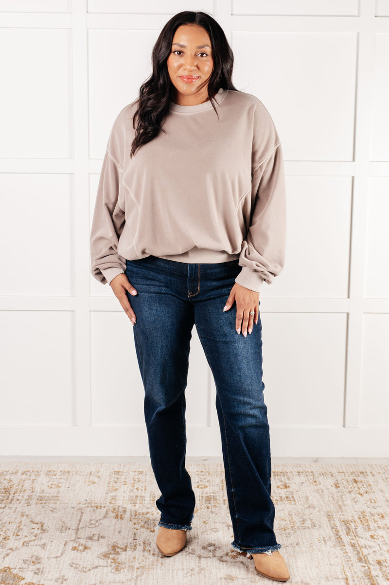 Beyond the Basics Pullover in Ash Mocha - Maple Row Boutique