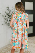 Bless Your Love Tiered Dress in Ivory, Orange and Mint - Maple Row Boutique