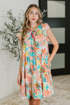 Bless Your Love Tiered Dress in Ivory, Orange and Mint - Maple Row Boutique