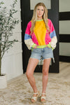 Blockbuster Color Block Pullover in Bright - Maple Row Boutique