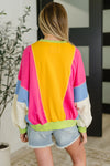 Blockbuster Color Block Pullover in Bright - Maple Row Boutique