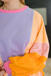 Blockbuster Color Block Pullover in Muted - Maple Row Boutique