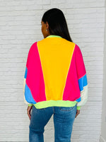 Blockbuster Color Block Pullover in Bright - Maple Row Boutique
