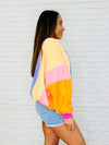 Blockbuster Color Block Pullover in Muted - Maple Row Boutique
