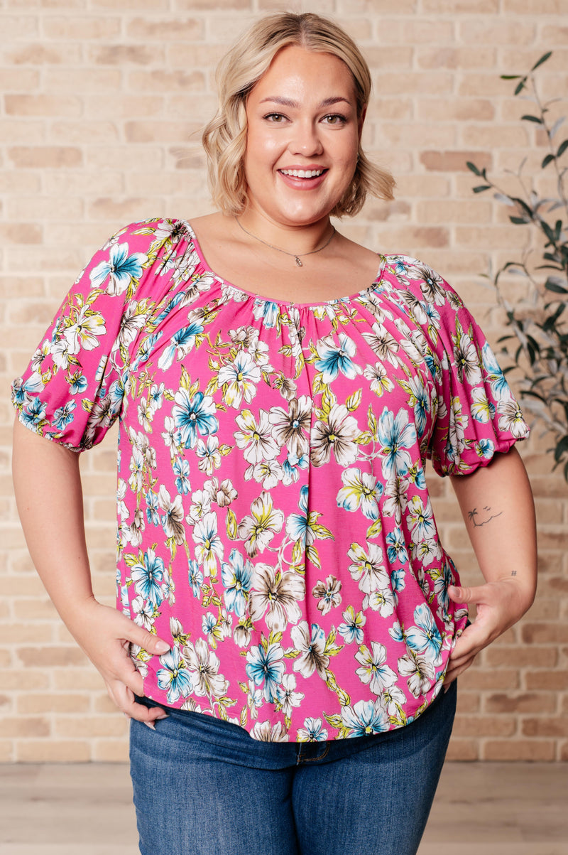 Bloom So Bright Floral Top - Maple Row Boutique