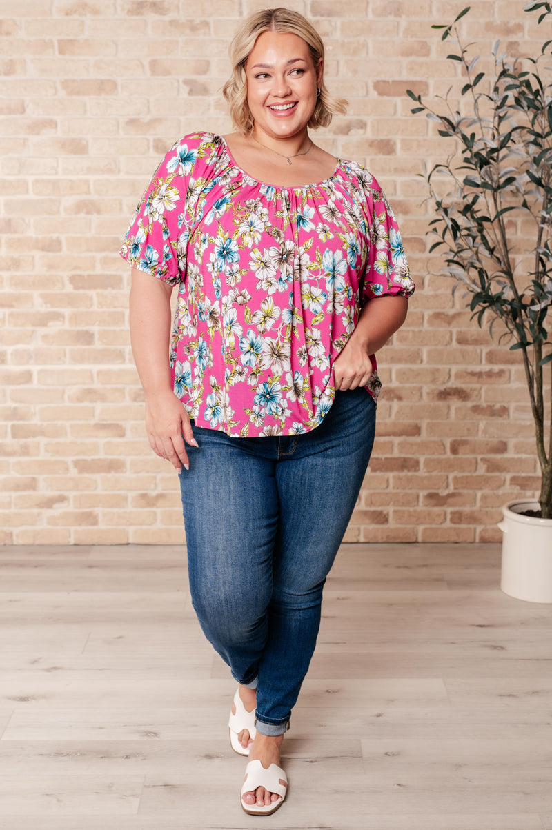 Bloom So Bright Floral Top - Maple Row Boutique