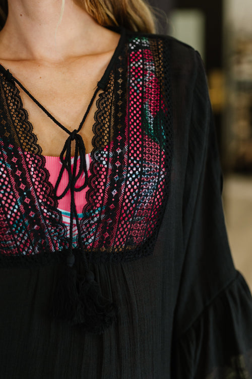 Boheme Bay Swim Cover Up in Black - Maple Row Boutique