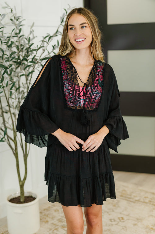 Boheme Bay Swim Cover Up in Black - Maple Row Boutique