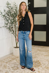 Buttoned Up Buttercup Sleeveless Top in Black - Maple Row Boutique