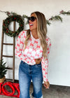 PREORDER: Christmas Printed Mesh Tops - Maple Row Boutique
