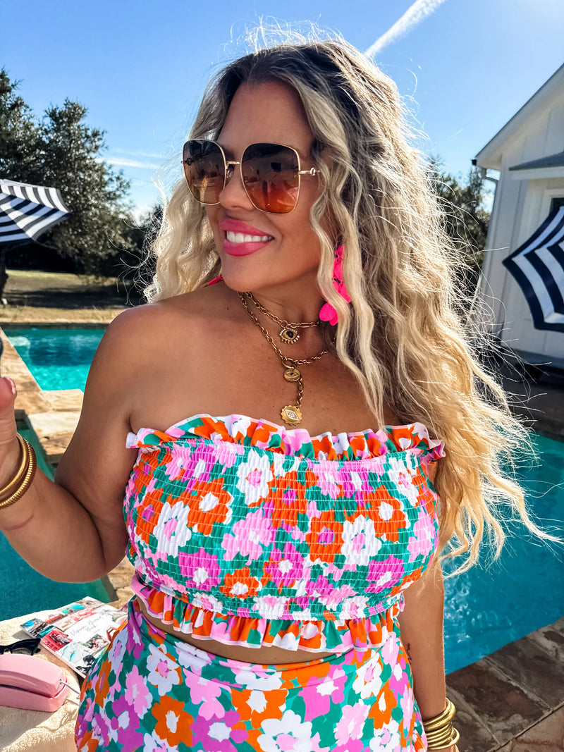 PREORDER: Amalfi Blooms Swim Set - Maple Row Boutique