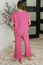 Can't Quit You Cropped Flair Bottoms in Magenta - Maple Row Boutique