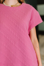Can't Quit You Drop Shoulder Top in Magenta - Maple Row Boutique