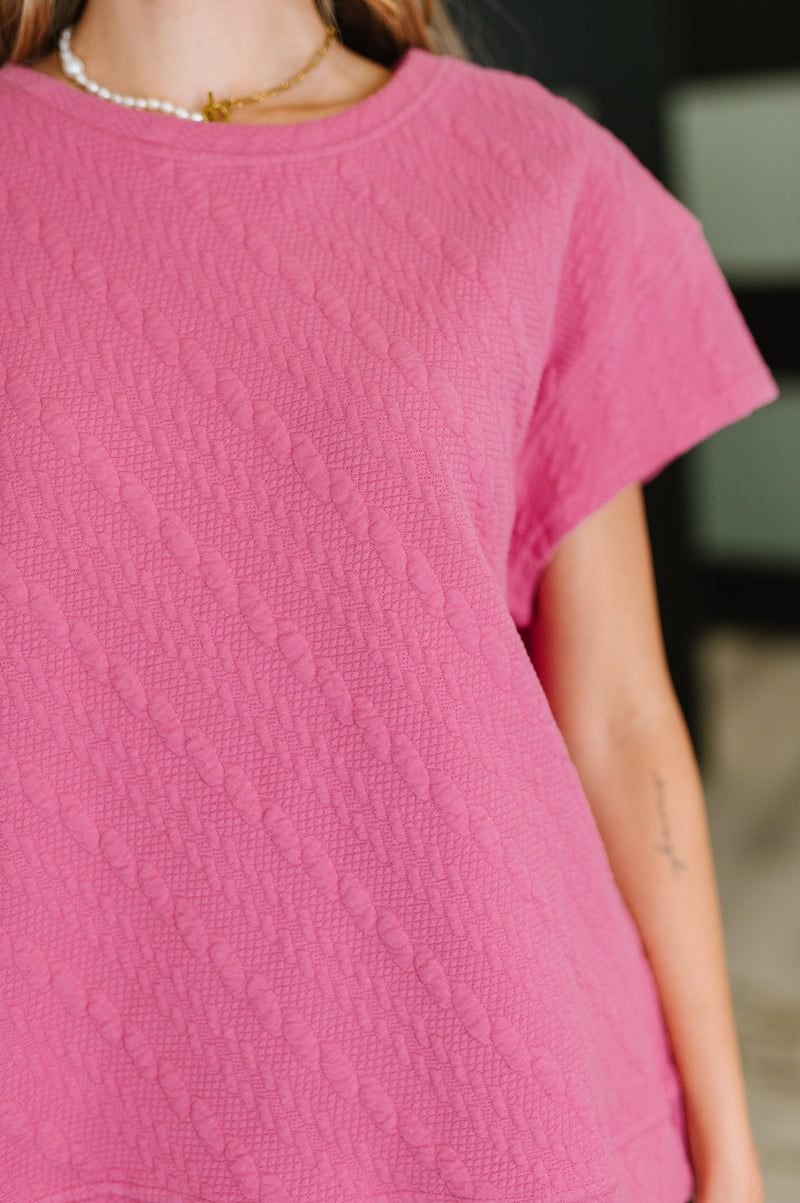 Can't Quit You Drop Shoulder Top in Magenta - Maple Row Boutique
