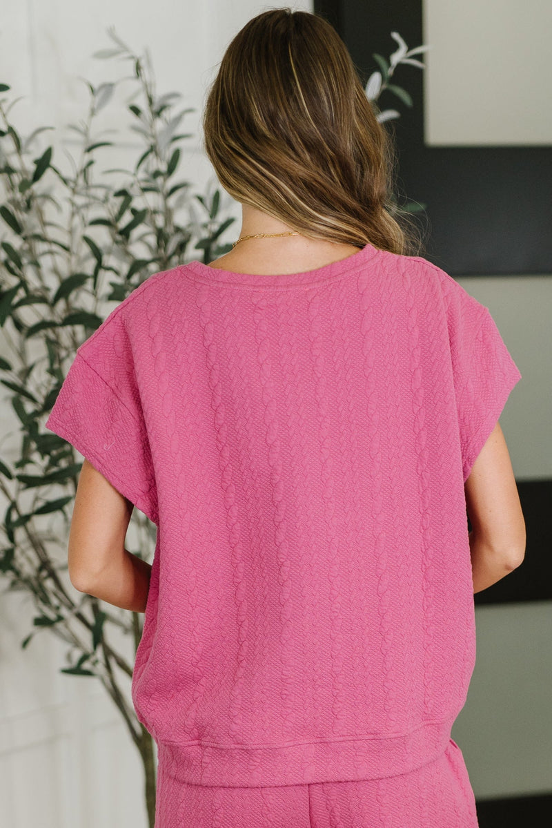 Can't Quit You Drop Shoulder Top in Magenta - Maple Row Boutique