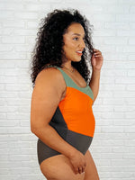 Cape Town Asymmetrical Stripe Swimsuit - Maple Row Boutique