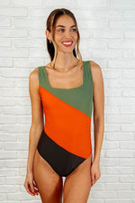 Cape Town Asymmetrical Stripe Swimsuit - Maple Row Boutique