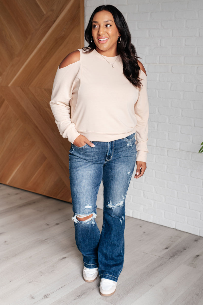 Carefully Crafted Cold Shoulder Blouse - Maple Row Boutique 