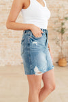 Carol High Rise Rigid Magic Denim Skirt - Maple Row Boutique 